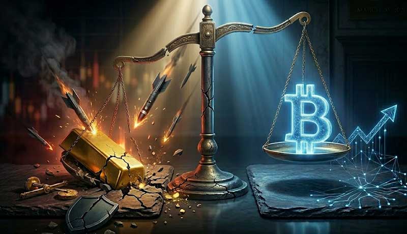 بیت‌کوین جایگزین طلا می‌شود؟ نبرد دارایی‌ها در روزهای سیاه جنگ!