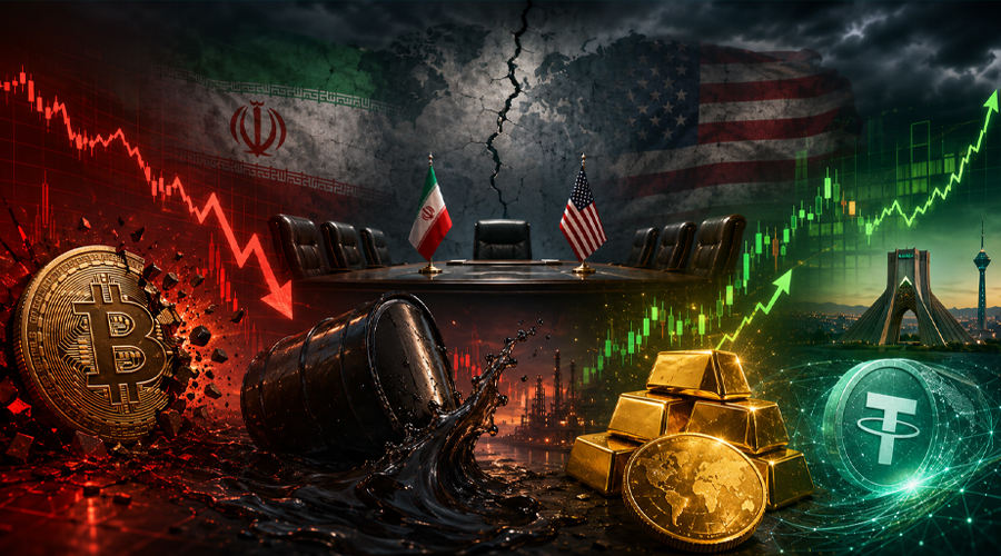 ۲۴ ساعت پرتنش بازارها با توقف مذاکرات ایران-آمریکا؛ از ریزش بیت‌کوین تا رشد طلا و تتر